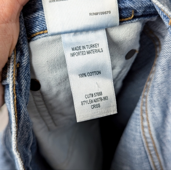 AGOLDE Criss Cross Upsized Jeans Straight Leg Eternal Blue Aritzia 28 - Picture 12 of 13